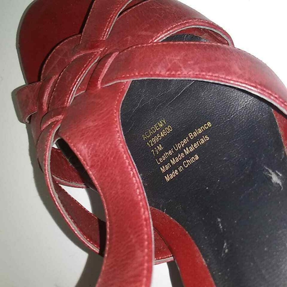Naturalizer Heels Academy Red Leather Sandles - Picture 7 of 8